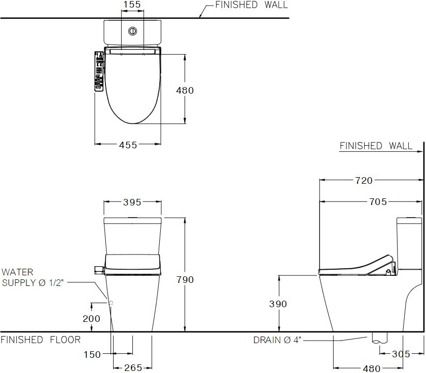 kỹ thuật bàn cầu Cotto C110507(CV3)