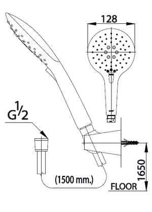 Bản vẽ kĩ thuật tay sen Z88(HM) Cotto