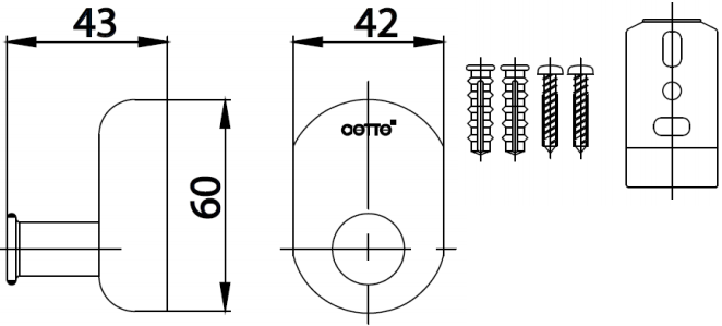 Bản vẽ kĩ thuật móc áo CT0126(HM) Cotto 