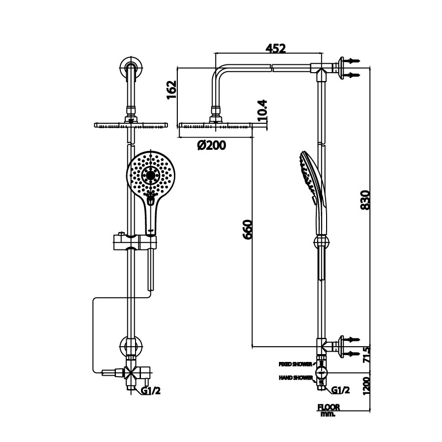 kích thước thân sen cây CT 623Z94Z001 Cotto