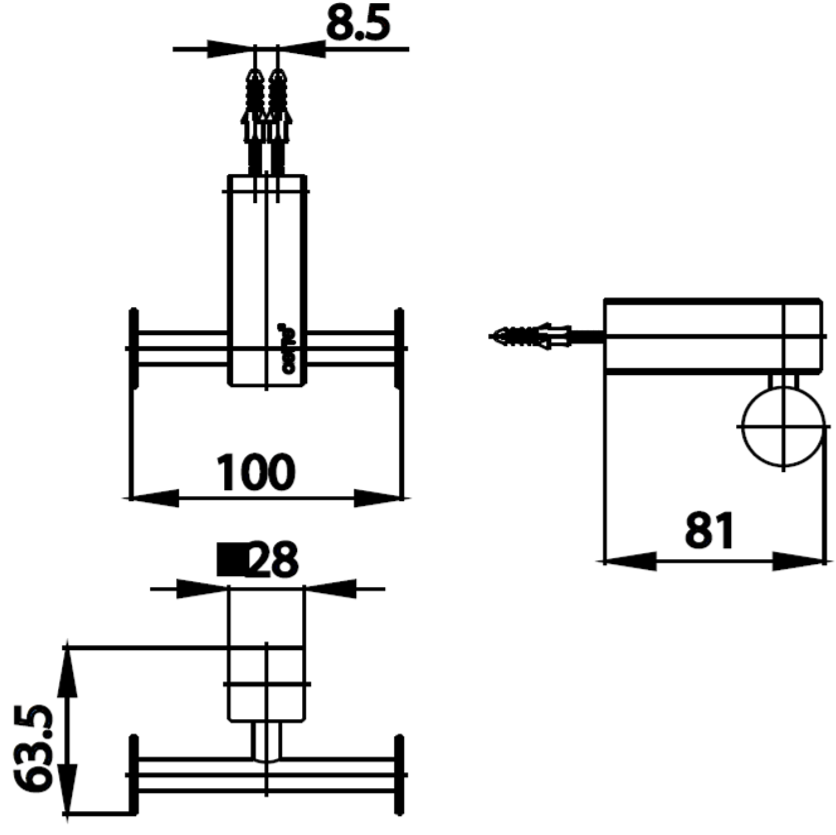 Bản vẽ kĩ thuật móc áo đôi CT880(HM) Cotto