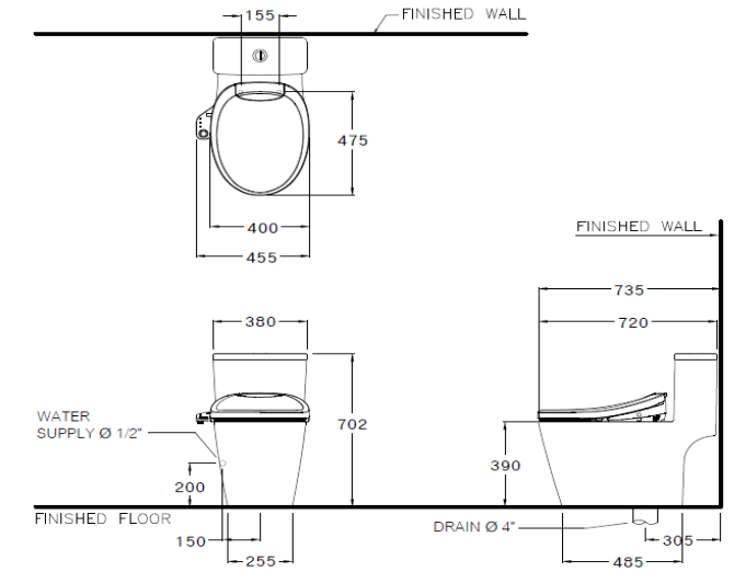 kỹ thuật bàn cầu Cotto C110507(CV7)