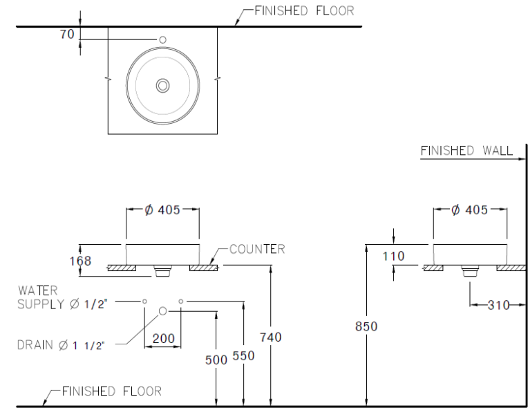  kỹ thuật chậu lavabo đặt bàn C00340 MBK Cotto