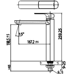 kích thước vòi lạnh Cotto CT1143AY