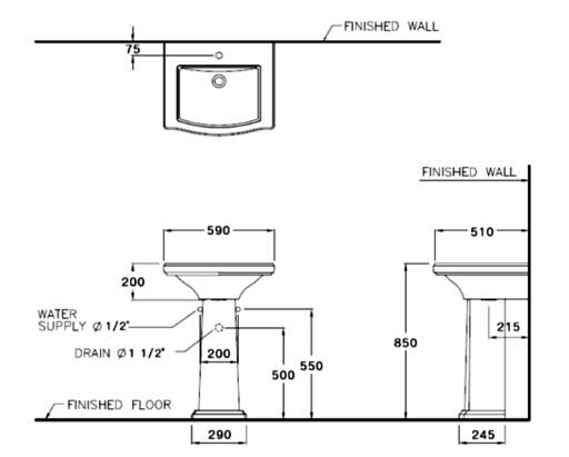 kỹ thuật chậu lavabo Cotto C02957/C4066