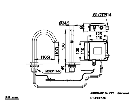 kỹ thuật vòi cảm ứng dùng điện CT4907AC Cotto