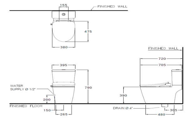 kỹ thuật bàn cầu Cotto C167507(CV5) 