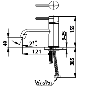  kích thước vòi lạnh Cotto CT144A