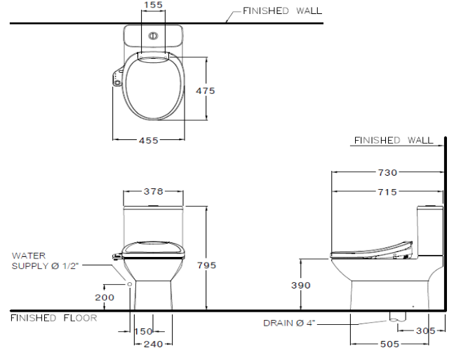 kỹ thuật bàn cầu Cotto C126207(CV7)