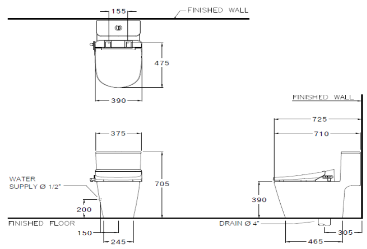 kỹ thuật bàn cầu Cotto C103327(CV4)