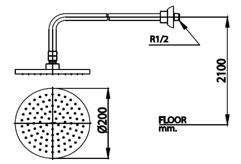 kích thước bát sen âm tường Cotto Z94