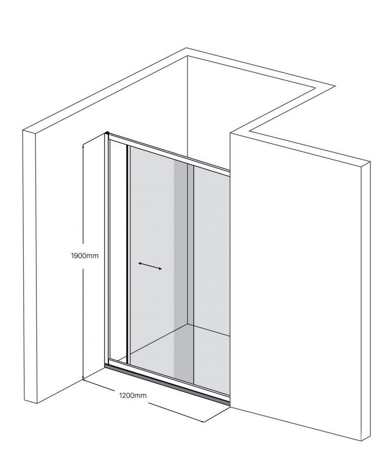 kích thước vách kính phòng tắm Fendi FKP-4X2 1 vách