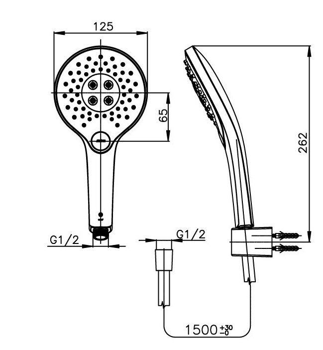 Bản vẽ kĩ thuật tay sen ZH017(HM) COTTO