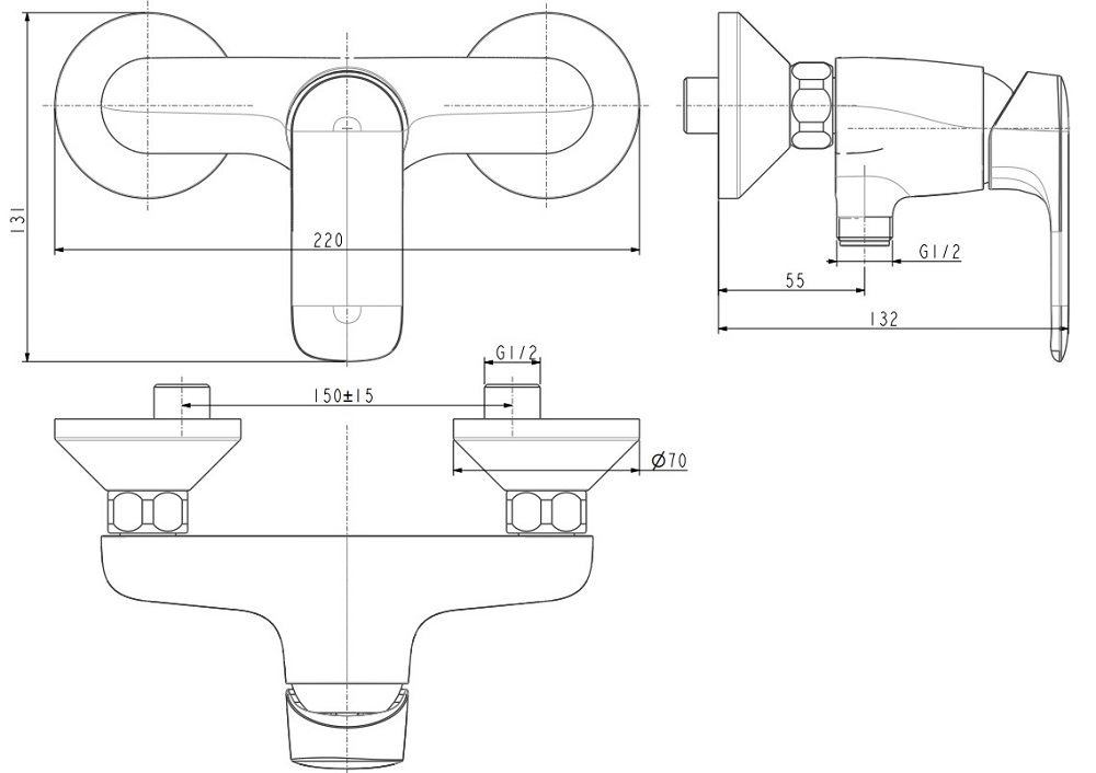 Bản vẽ kích thước củ sen American Standard WF-1M12