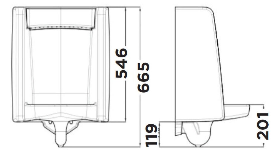 Bản vẽ kích thước bồn tiểu American WP 6591B