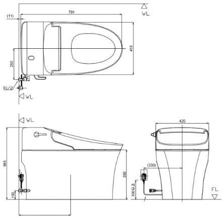 Bản vẽ bệt American WP5017 thông minh