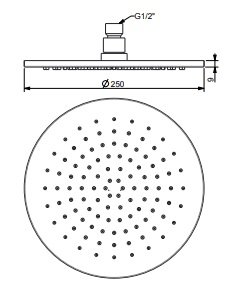 Bản vẽ kích thước bát sen American Standard FFASS036 Tròn