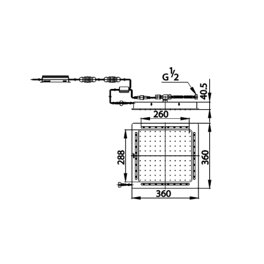 Bản vẽ kích thước bát sen âm trần Z12 Cotto