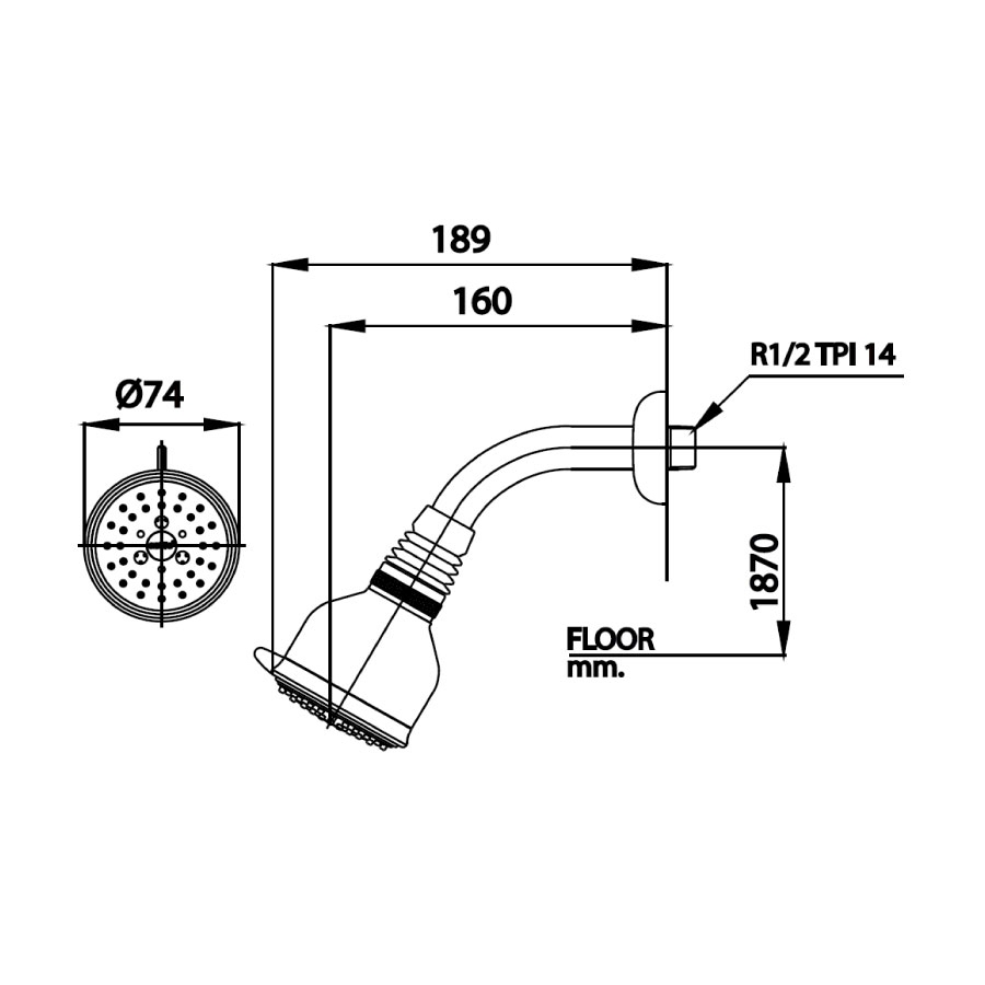 Bản vẽ kích thước bát sen gắn tường Z22 HM Cotto