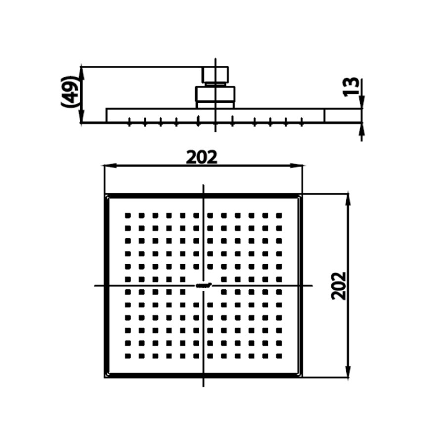 Bản vẽ kích thước bát sen gắn trần Z95V Cotto