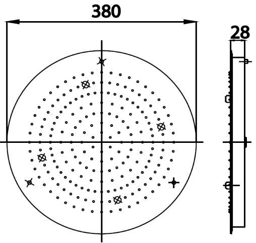 Bản vẽ kích thước bát sen trần ZF08 Cotto