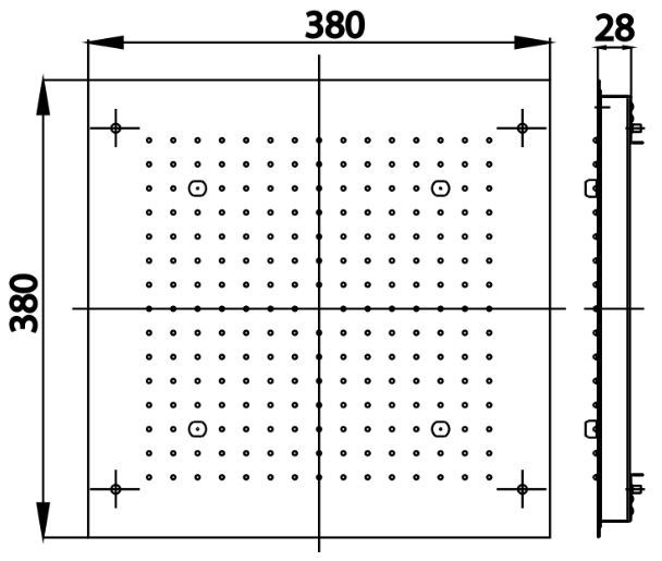 Bản vẽ kích thước bát sen trần ZF09 Cotto