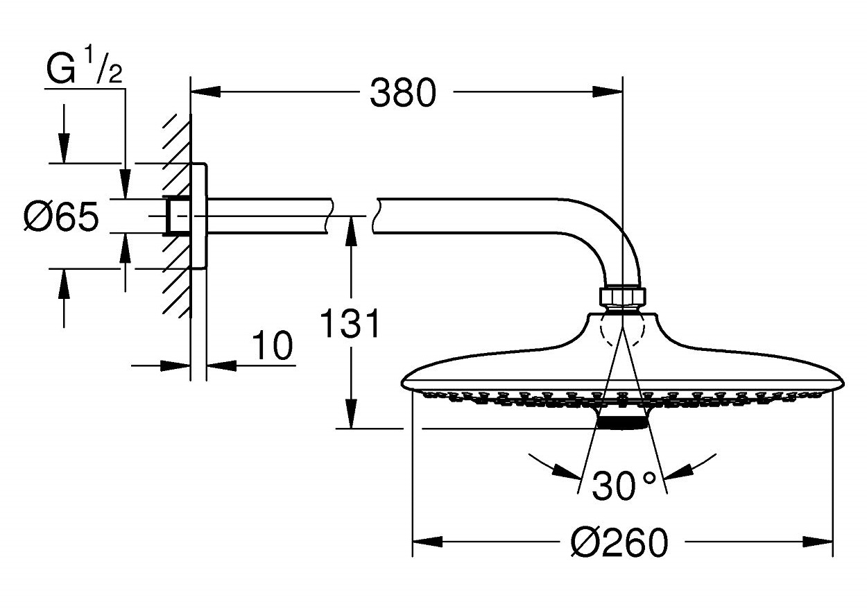 Bản vẽ kỹ thuật bát sen 26458000 Grohe Euphoria 260