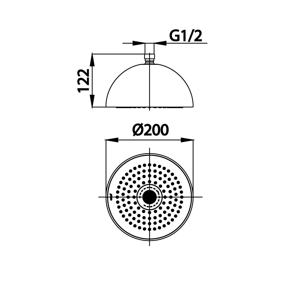 Bản vẽ kích thước bát sen âm trần Cotto Z002V 