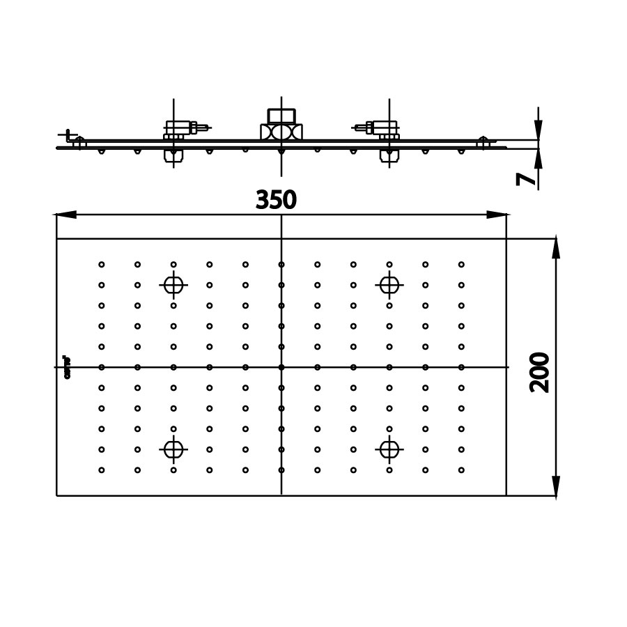 Bản vẽ kích thước bát sen âm trần ZF01MRC Cotto