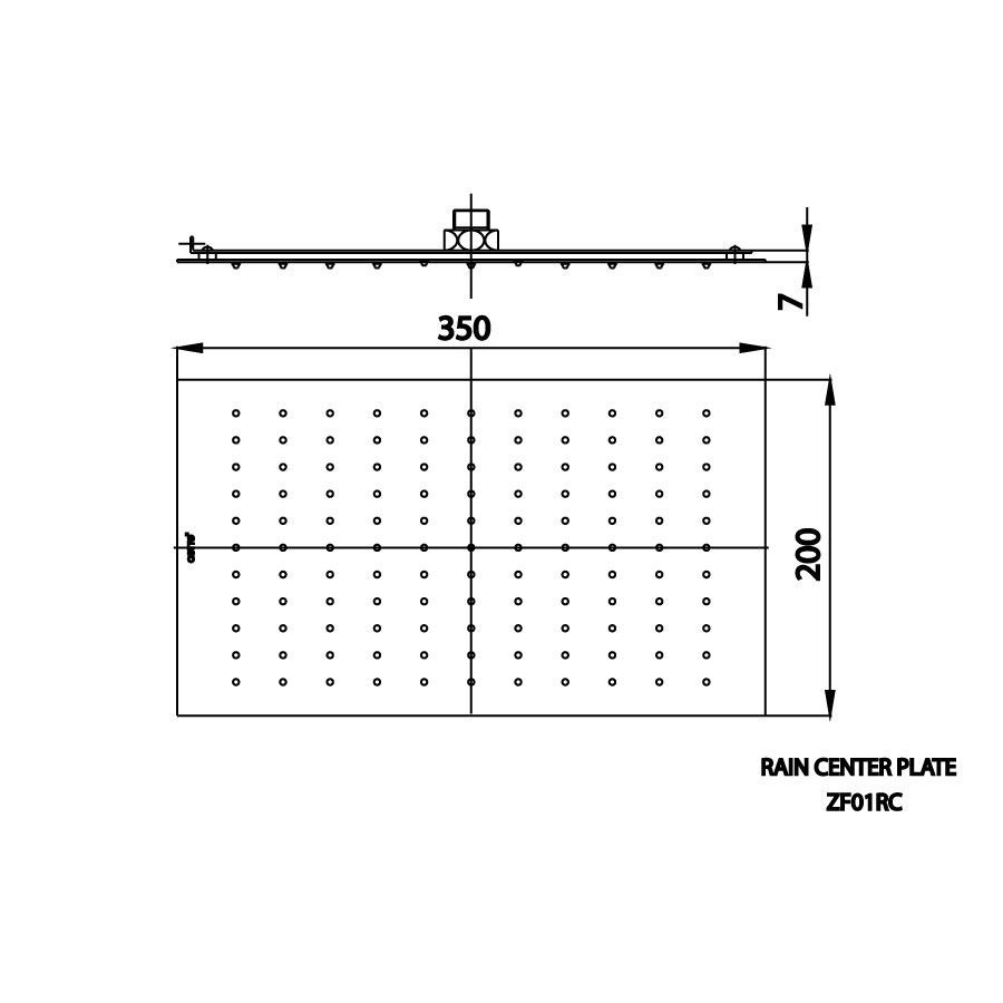 Bản vẽ kích thước bát sen âm trần ZF01RC Cotto