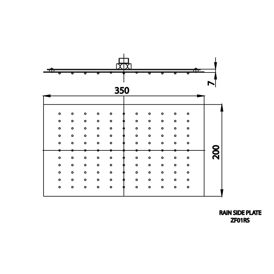 Bản vẽ kích thước bát sen âm trần ZF01RS Cotto