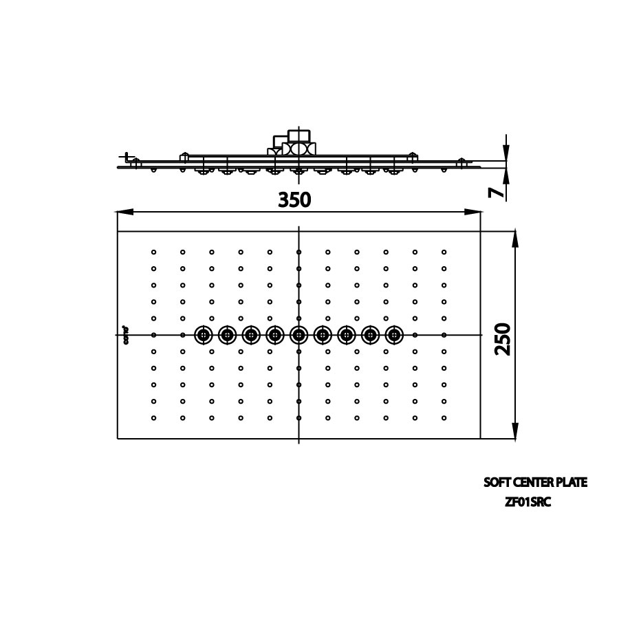 Bản vẽ kích thước bát sen âm trần ZF01SRC Cotto