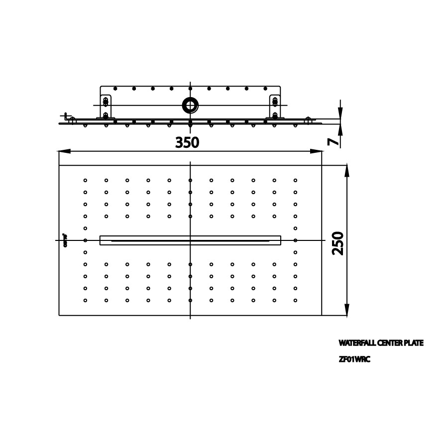 Bản vẽ kích thước bát sen âm trần ZF01WRC Cotto