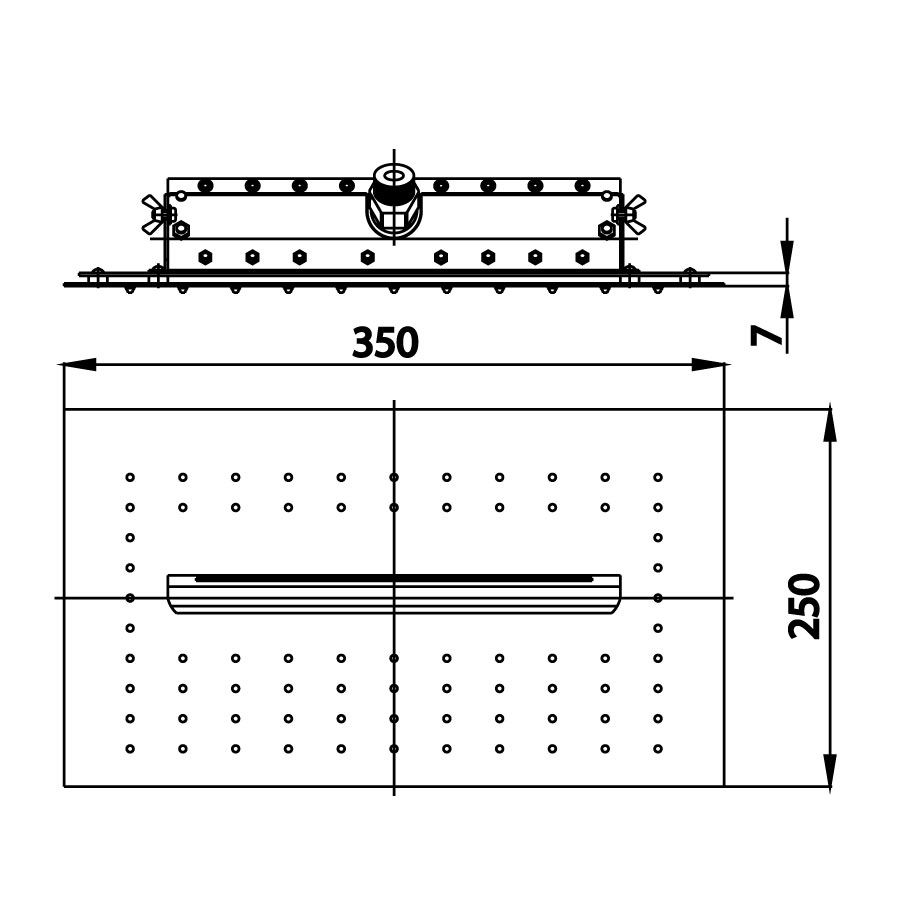 Bản vẽ kích thước bát sen âm trần ZF01WRS  Cotto