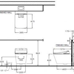 kỹ thuật bàn cầu Cotto SC 197627 (CV8) treo tường