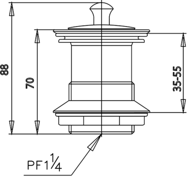 Bản vẽ chặn nước xả nhấn lavabo Cotto CT673N HM