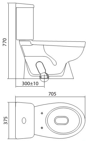 Bản vẽ bệ xí bệt VTl18 Viglacera 2 khối