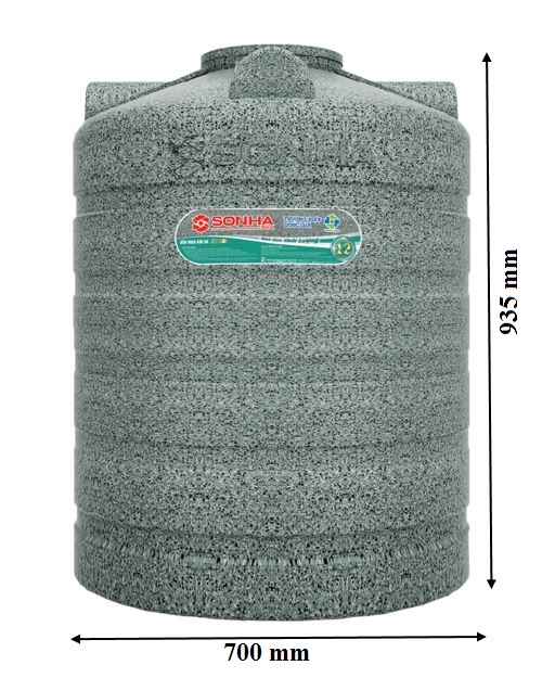 Bản vẽ bình chứa nước Sơn Hà 300 lít vân đá