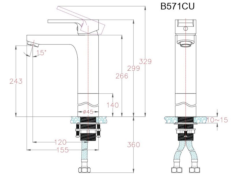 vòi lavabo Caesar B571CU