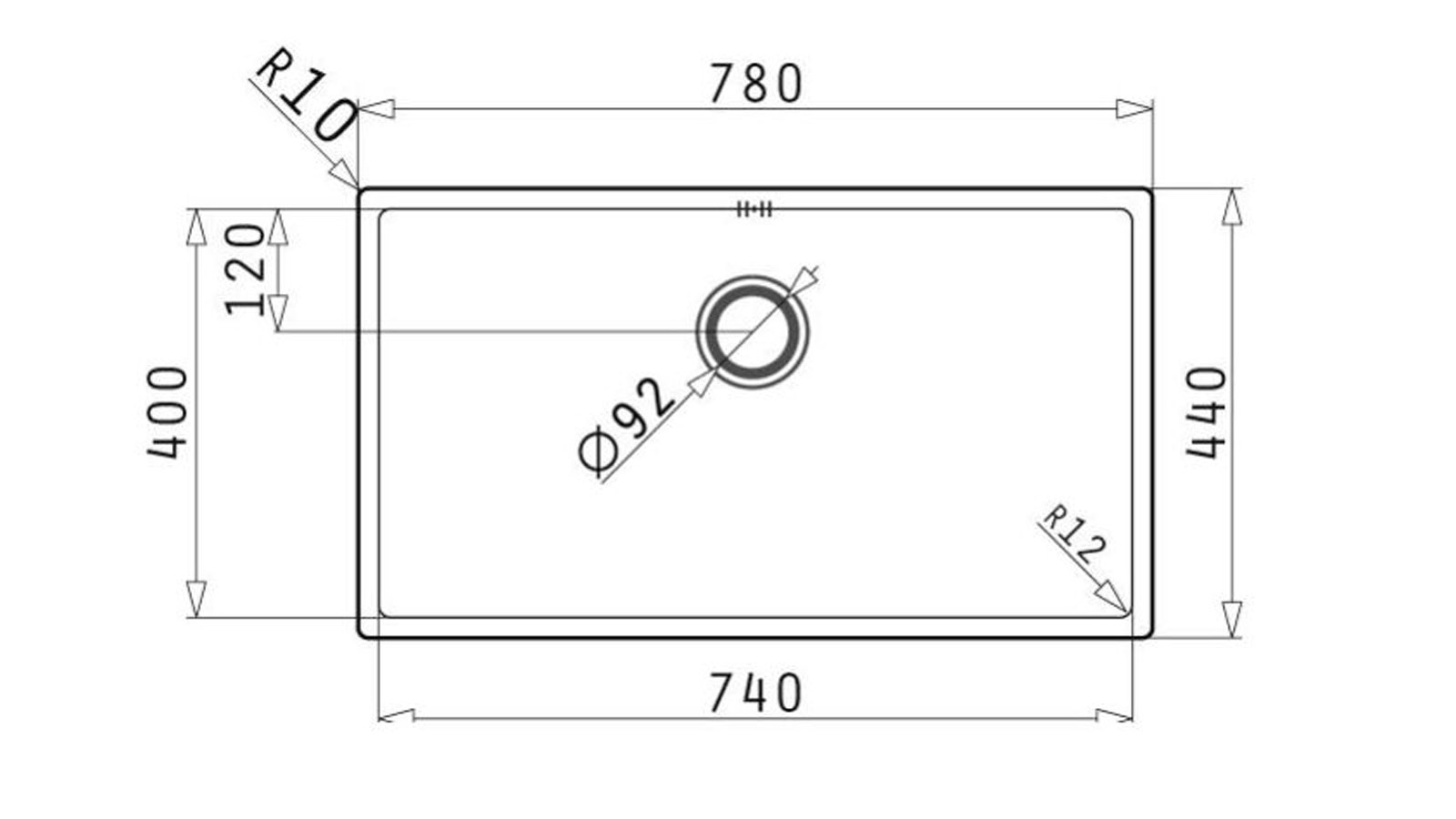 Bản vẽ kỹ thuật chậu rửa chén bát HMH 101028001 Bosch