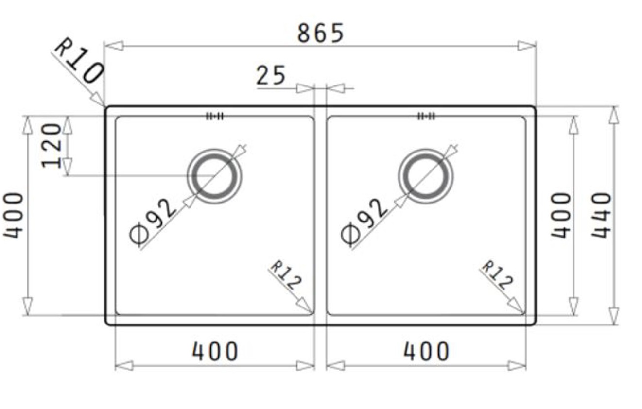 Bản vẽ kỹ thuật chậu rửa chén bát HMH 101031401 Bosch