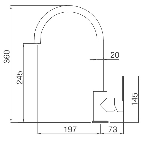 Bản vẽ vòi bếp MF-062 Malloca nóng lạnh