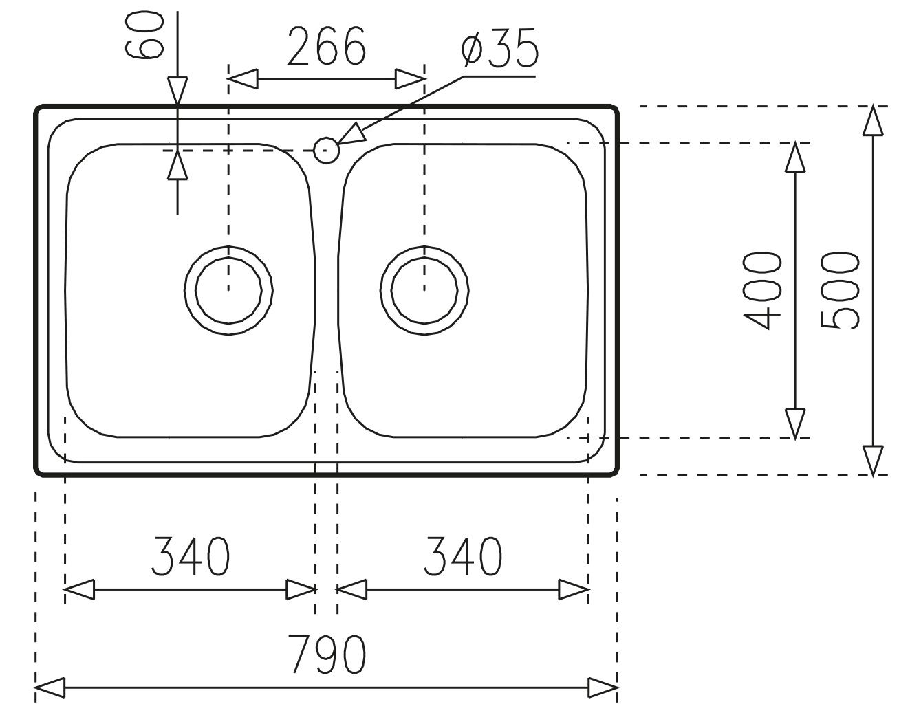 Bản vẽ kích thước chậu rửa chén bát Teka Universe 115040009