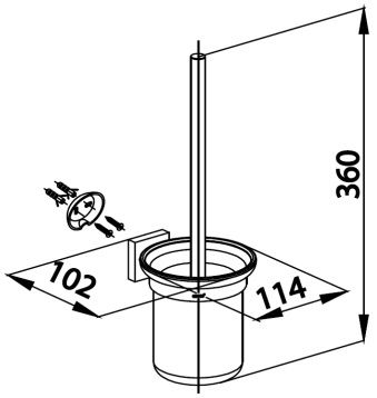 Bản vẽ kích thước cọ tolet CT02017 HM Cotto