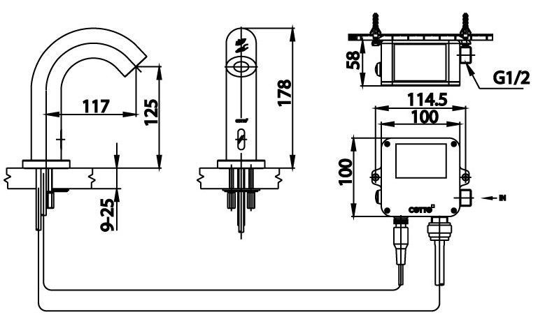 bản vẽ vòi chậu Cotto CT4916DC