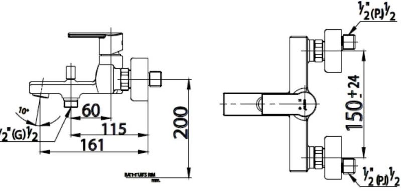 kích thước củ sen tắm nóng lạnh COTTO CT 2095A