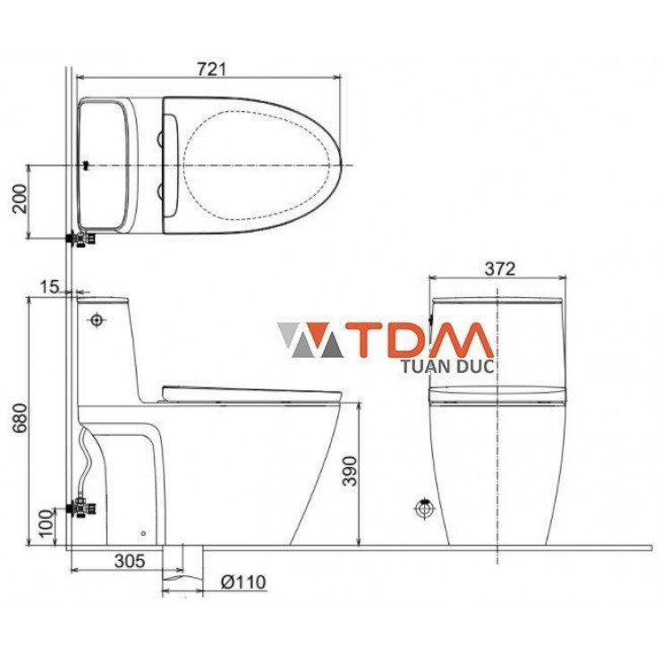 Bản vẽ bàn cầu Inax ACT 902/S15VN