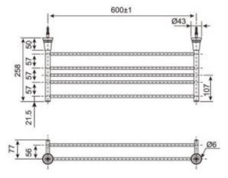 Bản vẽ kích thước kệ treo khăn 2 tầng WF6587 American