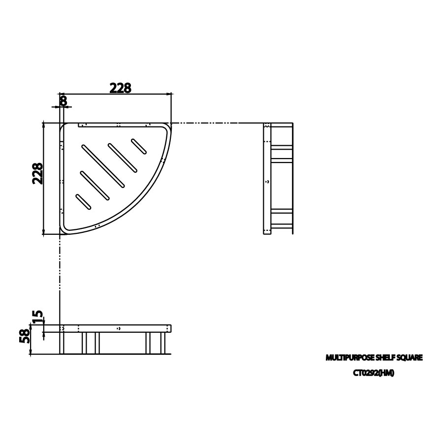 Bản vẽ kích thước khay xà bông cotto CT0292 HM 