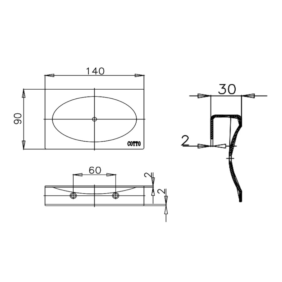 Bản vẽ kích thước khay xà bông cotto CT035 HM 